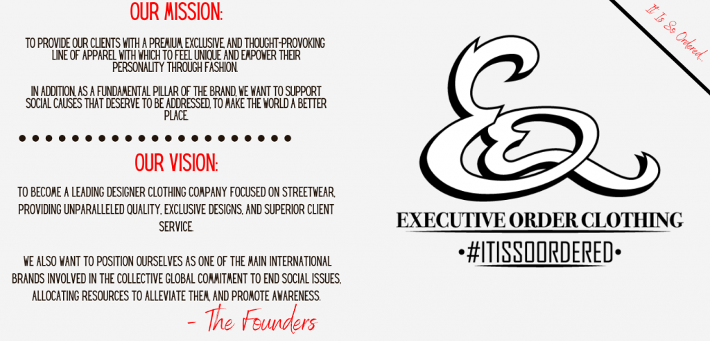 Executive Order Clothing Vission & Mission